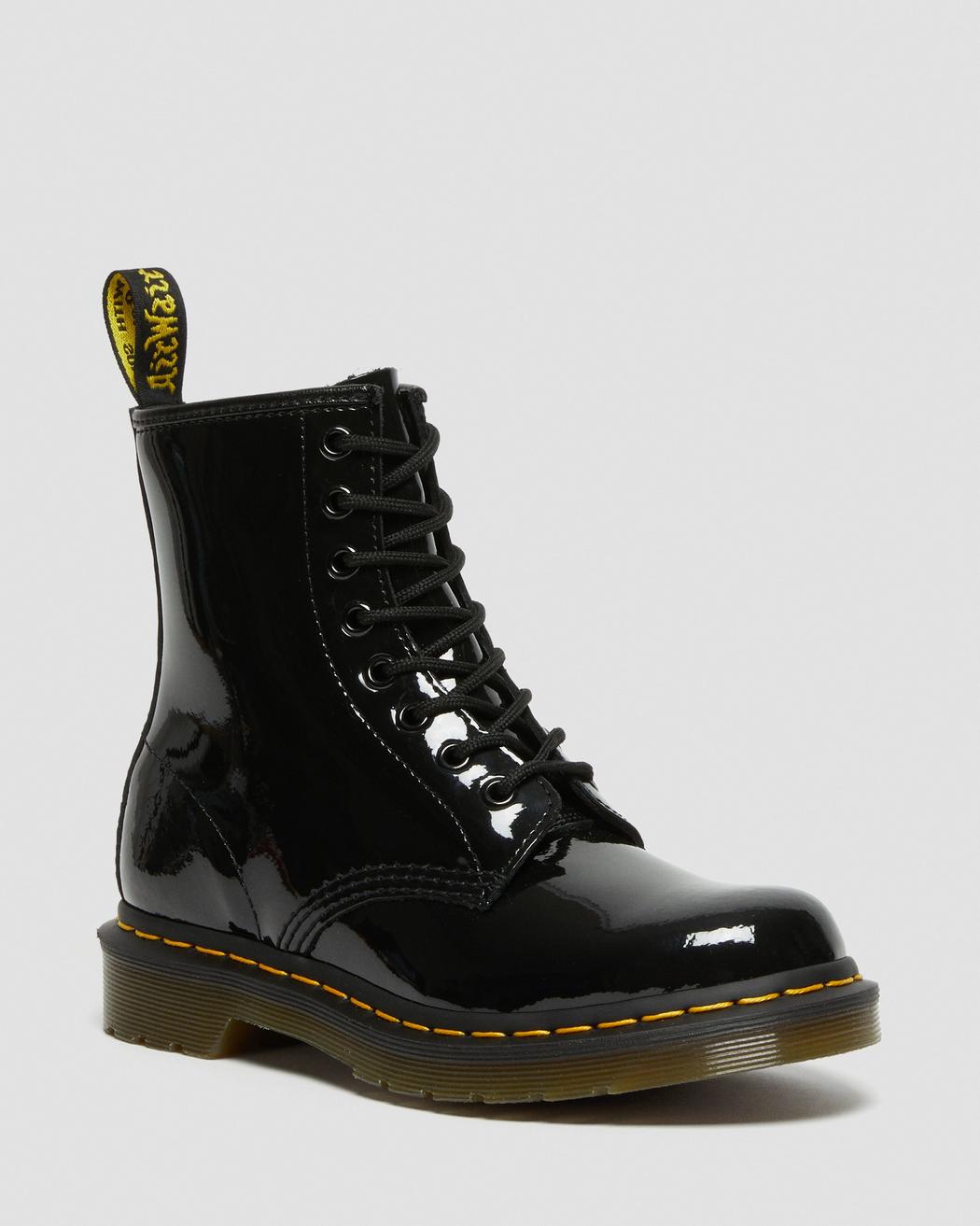 1460 leather boots - black patent lamper