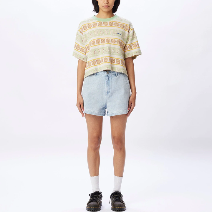 Esther cropped Tee - green/multi