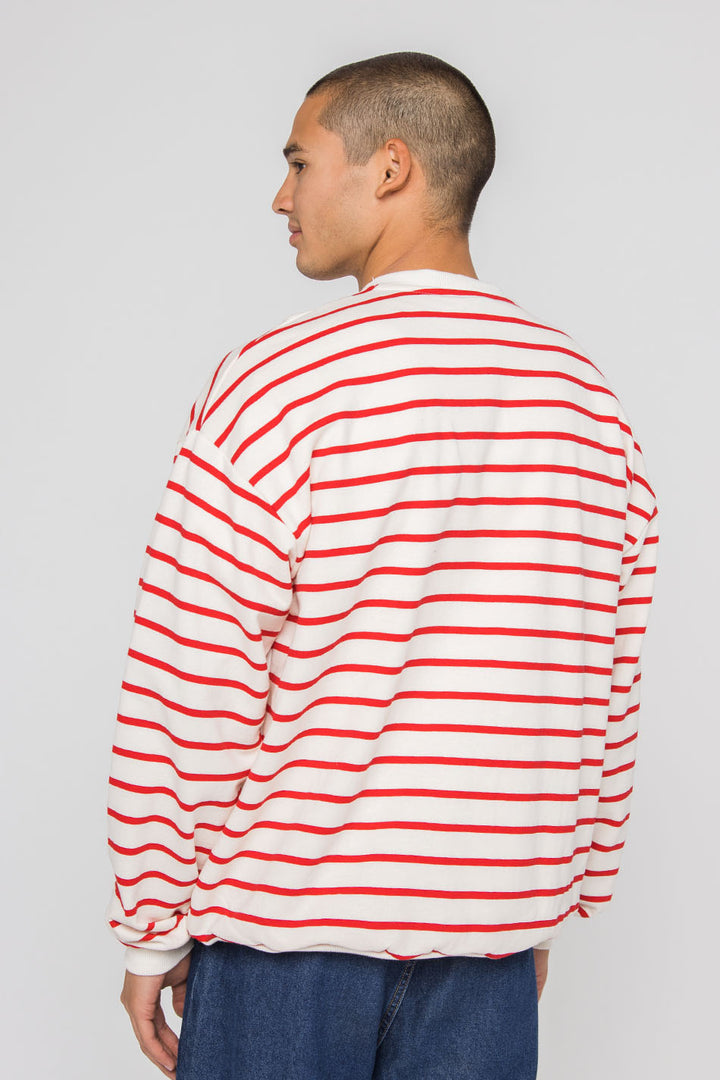 Sweatshirt "Heart" stripes - red/white