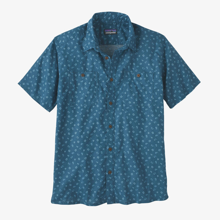 M's Back Step Shirt - wavy blue