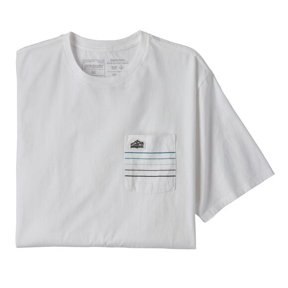 Line Logo Ridge Stripe Pocket T-Shirt - white