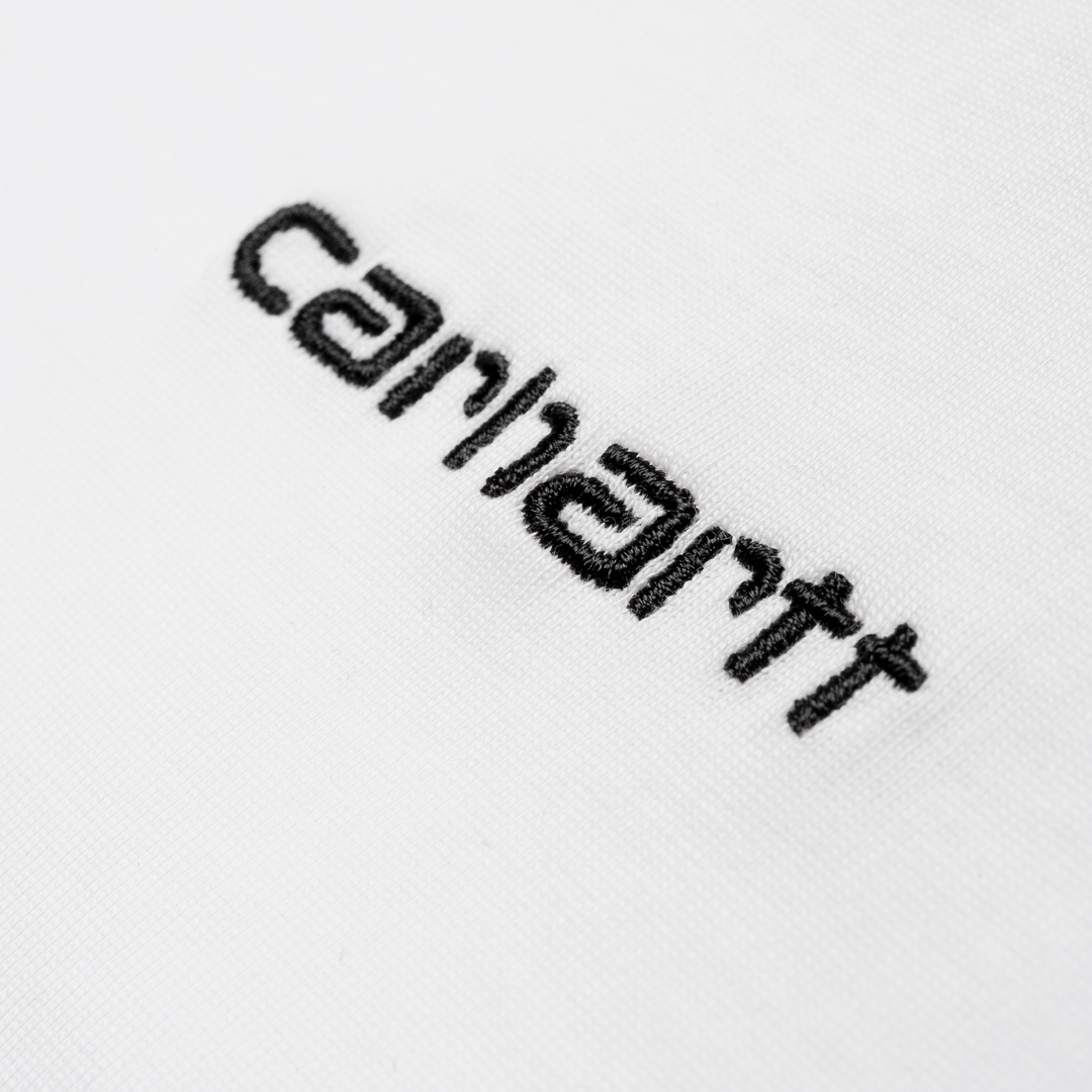 S/S Script Embroidery T-Shirt - white/black