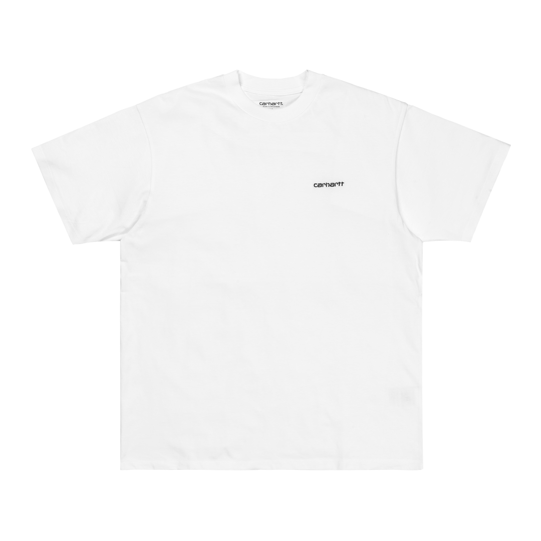 S/S Script Embroidery T-Shirt - white/black