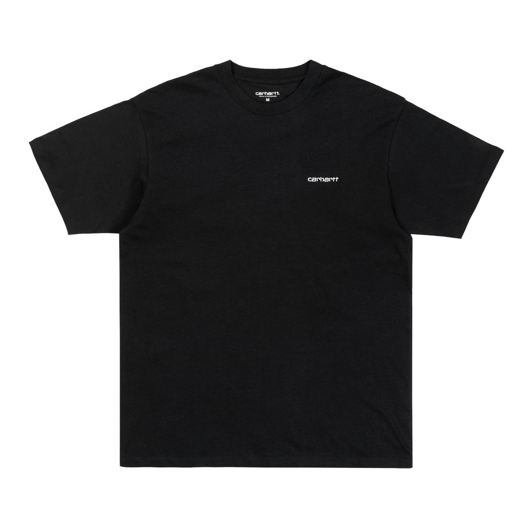 S/S Script Embroidery T-Shirt - black/white