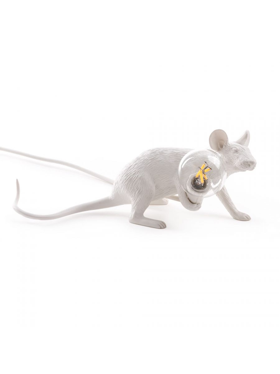 Mouse Lamp "Lie Down" - white