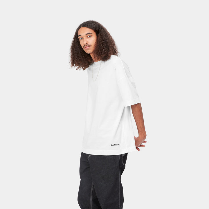 S/S Link Script T-Shirt - white/black